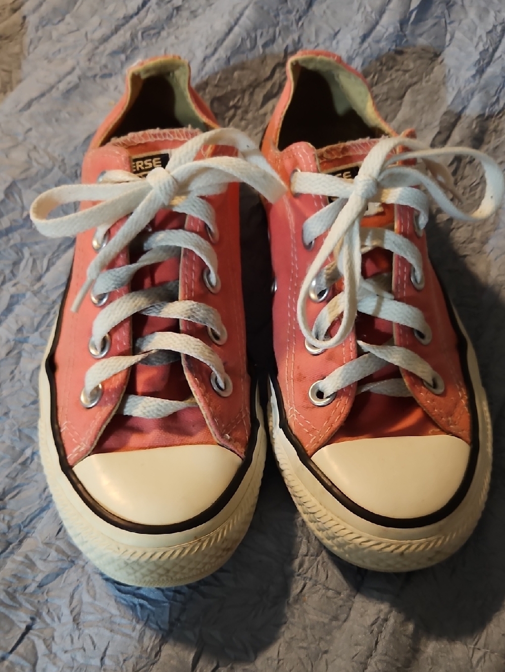 Converse Pink Low-Top Canvas Sneakers with White Accents